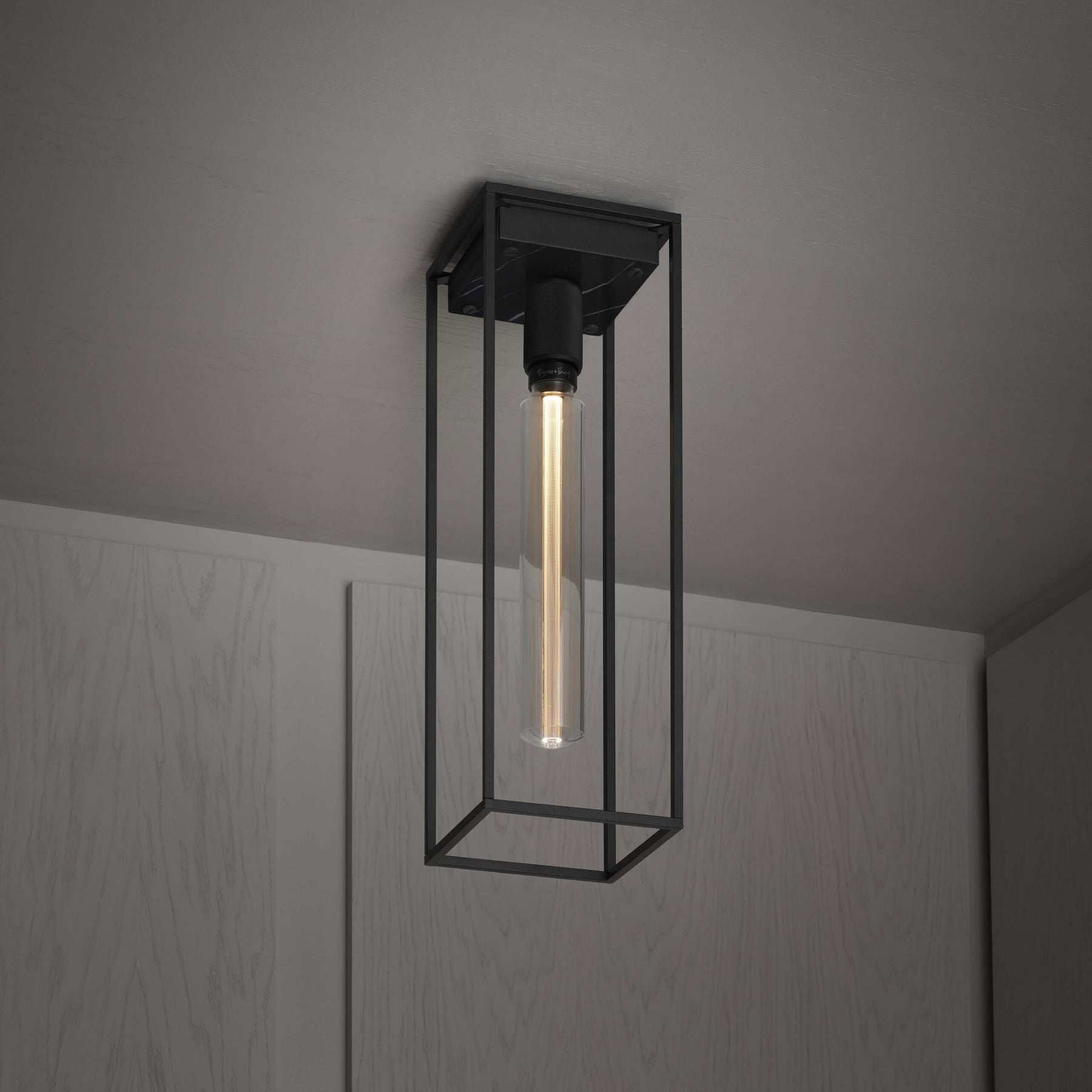 B+P Caged Ceiling Light Large | Black Marble