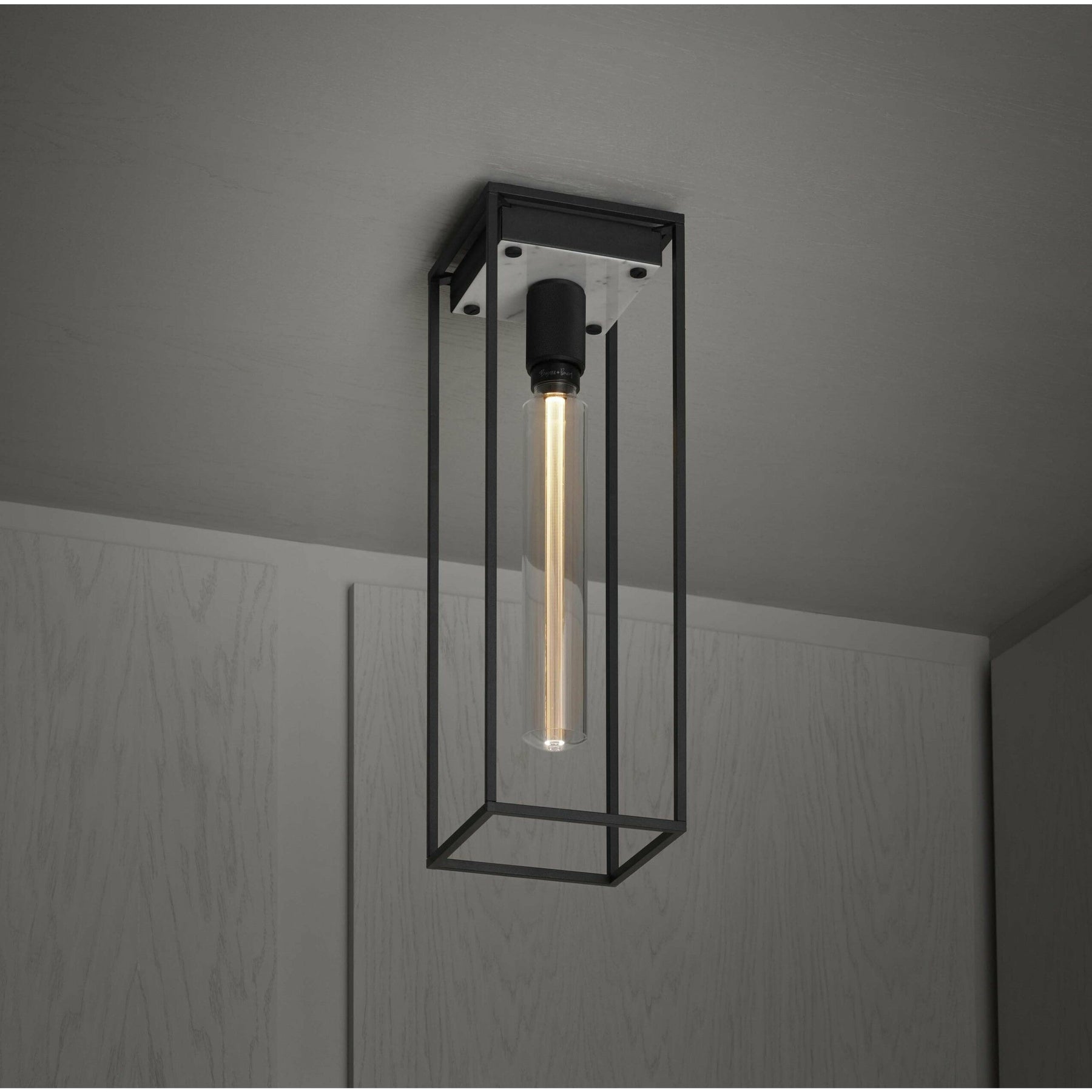 B+P Caged Ceiling Light Large | White Marble