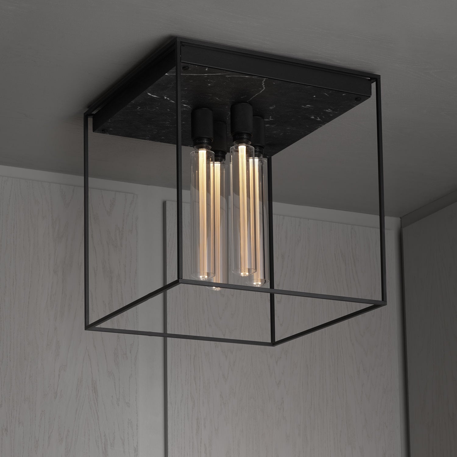 B+P Caged Ceiling Light 4.0 | Black Marble